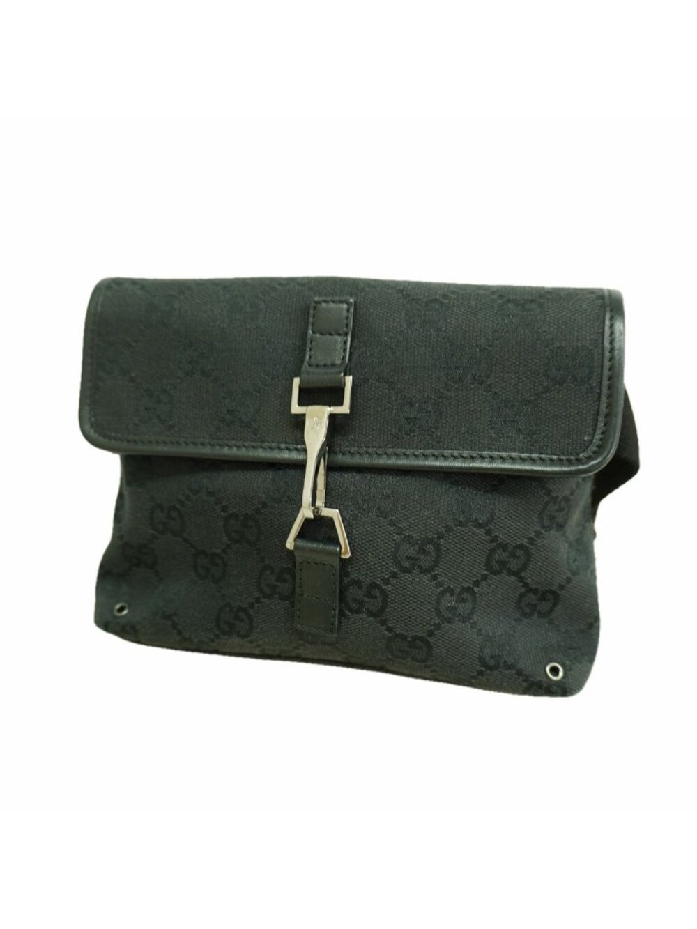 Gucci Waist Bag GG Canvas Black Silver